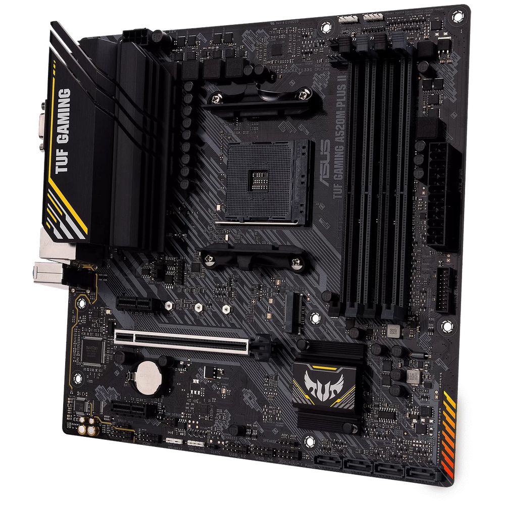 Материнская плата ASUS TUF GAMING A520M-PLUS II A520, AM4, 4*DDR4, 1*PCIEx16, 2*PCIEx1, 1*M.2, 5*USB3.2Gen1, 4*USB2.0, 4*SATA3.0, 1G, VGA, DP, HDMI, M-ATX, RTL — изображение 2