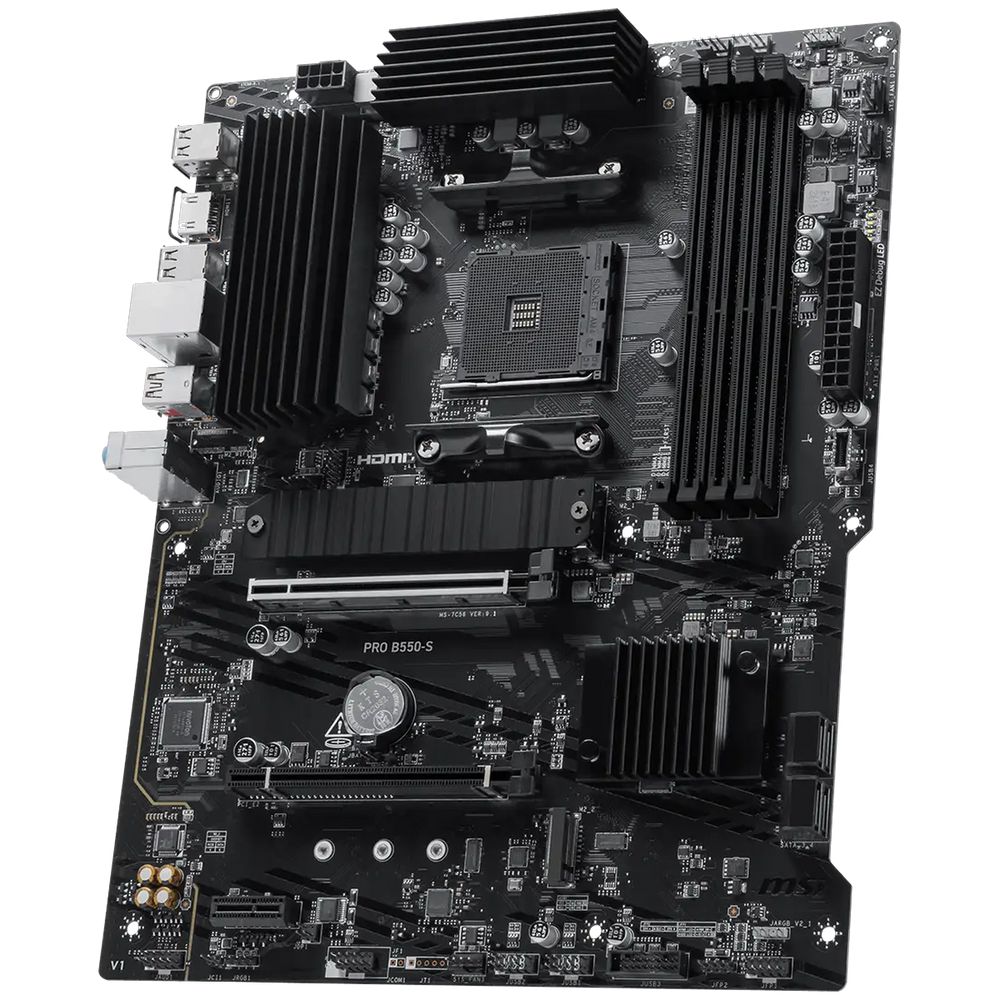 Материнская плата MSI PRO B550-S B550, AM4, 4*DDR4, 2*PCIEx16, 1xPCIEx1, 2*M.2, 2*TypeC, 1*USB3.2Gen2, 4*USB3.2Gen1, 8*USB2.0, 4*SATA3.0, 1G, HDMI, ATX, RTL — изображение 3