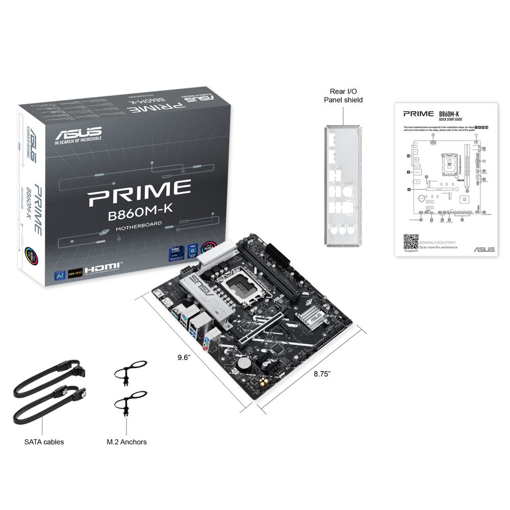 Материнская плата ASUS PRIME B860M-K LGA1851 mATX 2xDDR5 PCIEx16 2xPCIEx1 2xM.2 DP HDMI 2.5GLAN — изображение 7