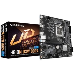 Материнская плата Gigabyte H610M D3W DDR4 H610, LGA1700, 2*DDR4, 1*PCIEx16, 1*PCIEx1, 2*M.2, 1*TypeC, 3*USB3.2Gen1, 6*USB2.0, 4*SATA3.0, 1G, DP, HDMI, M-ATX, RTL