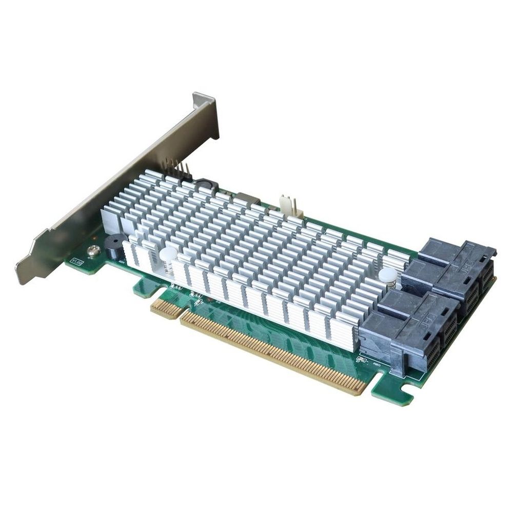 RAID-контроллер HighPoint SSD7120, PCIe 3.0 x16, Ports: 4x HDmSAS (SFF-8643), LP, RAID 0,1,10 — изображение 2