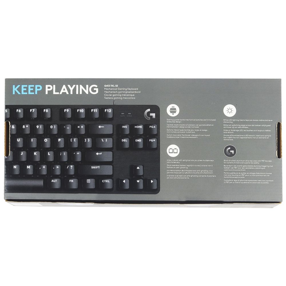 Клавиатура игровая Logitech G413 TKL SE черная, без цифрового блока, механические переключатели, белая подсветка, USB 1,8м, RTL — изображение 10