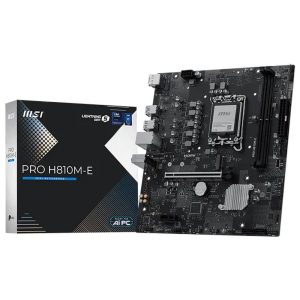 Материнская плата MSI PRO H810M-E H810, LGA1851, 2*DDR5, 1*PCIEx16, 1*PCIEx1, 1*M.2, 1*TypeC, 4*USB3.2 Gen1, 8*USB2.0,  4*SATA3, 2.5G, DP, HDMI, M-ATX, RTL
