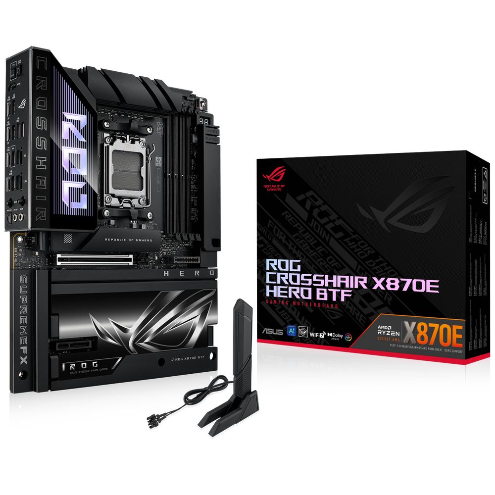 Материнская плата ASUS ROG CROSSHAIR X870E HERO BTF AM5 ATX 4xDDR5 PCIEx16 PCIEx4 5xM.2 4xUSB-C HDMI 5GLAN 2.5GLAN Wi-Fi 7