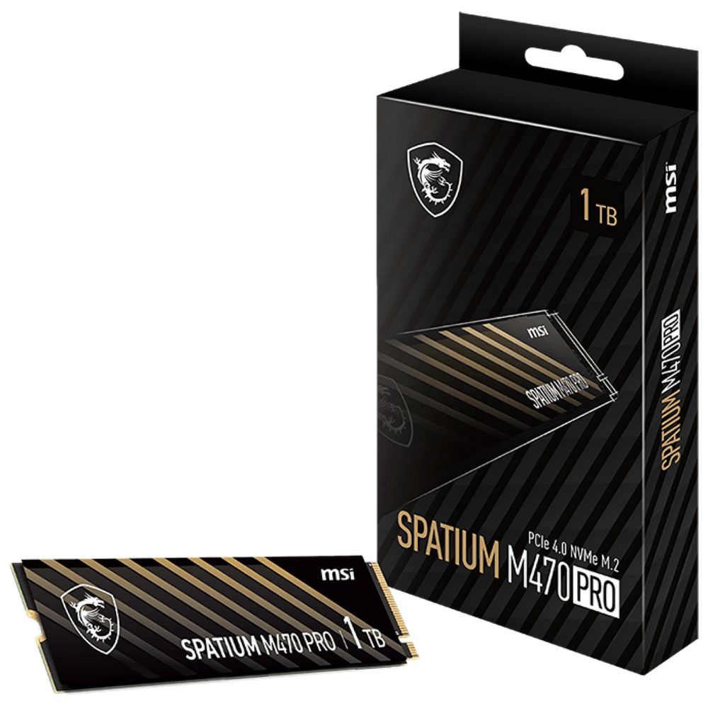 Твердотельный накопитель SSD MSI M.2 2280 1TB SPATIUM M470 PRO Client SSD S78-440L0J0-P83, PCIe Gen4x4 with NVMe