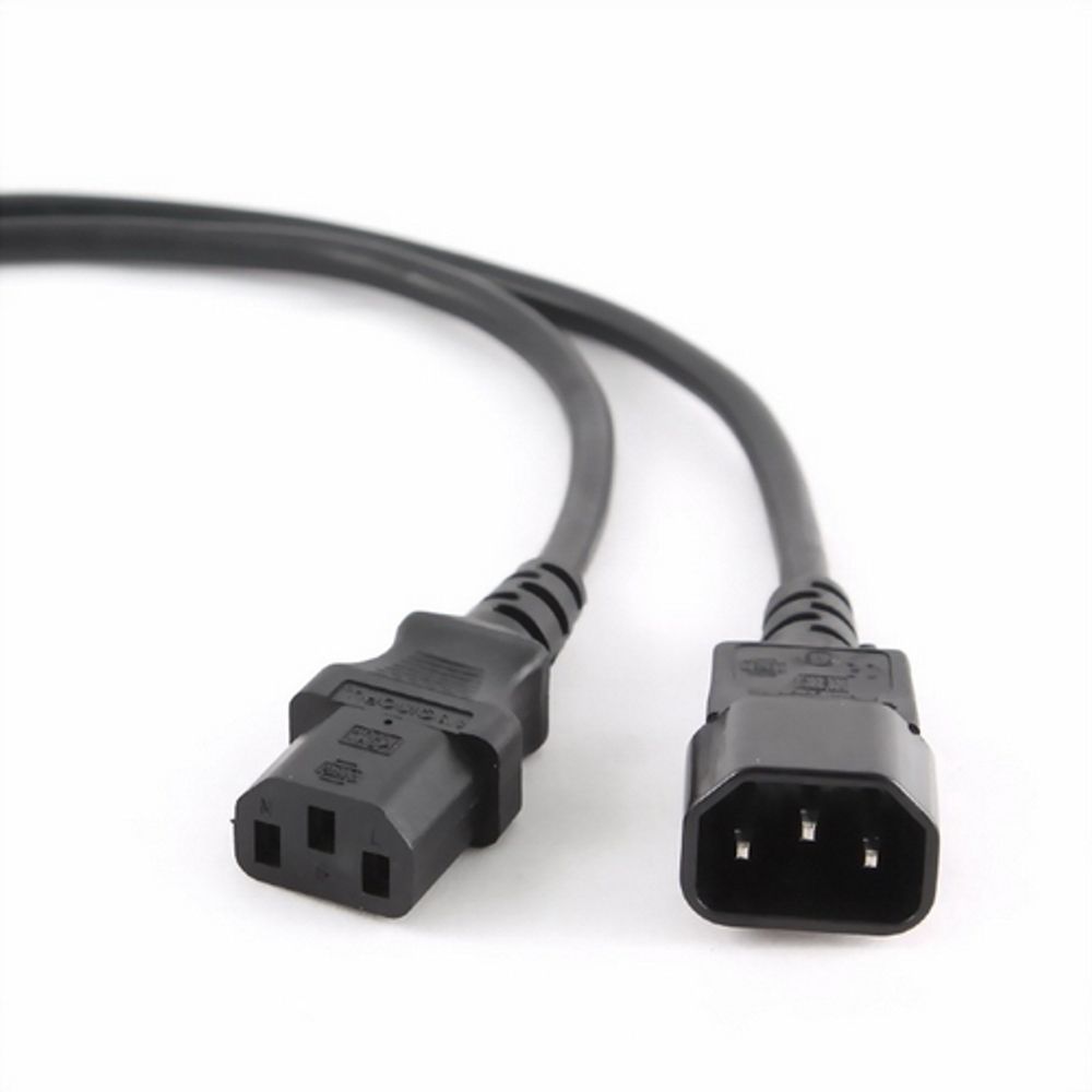 Кабель питания сист.блок-монитор Cablexpert PC-189-10, 3.0м, C13-C14, 6А, Сечение провода: 0,5 мм2, черный, с заземлением {75} (008143)