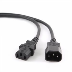 Кабель питания сист.блок-монитор Cablexpert PC-189-VDE, 1.8м, C13-C14, VDE, 10А, Сечение провода: 0,75 мм2, черный, с заземлением {100} (023757)