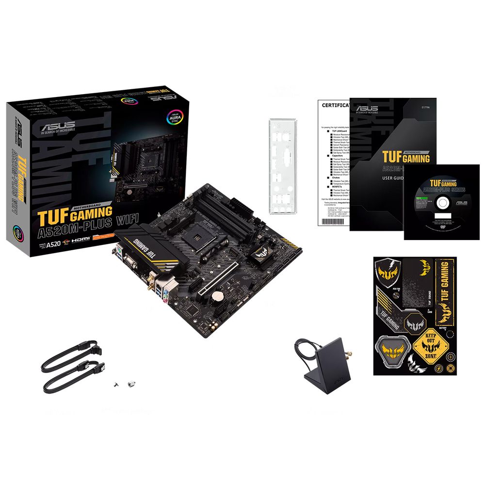 Материнская плата ASUS TUF GAMING A520M-PLUS WIFI AM4 mATX 4хDDR4 1xPCIEx16 2xPCIEx1 M.2 DP HDMI VGA GLAN Wi-Fi 5 — изображение 5