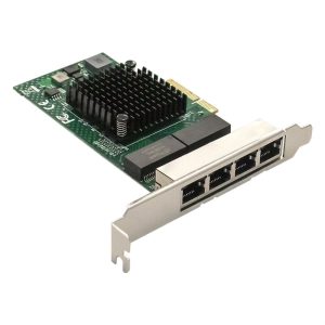 Сетевой адаптер ExeGate EXE-BCM5719 (PCI-E x4 v2.0, порты 4xRJ45, 10/100/1000Mbps, Gigabit Chipset B)