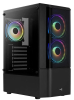 Корпус MIDITOWER ATX,micro ATX,mini-ITX W/PSU 7x12cm Fan(1 предустановлен) черный с окном Quantum-G-BK-v2 4710562758511 AEROCOOL — изображение 2