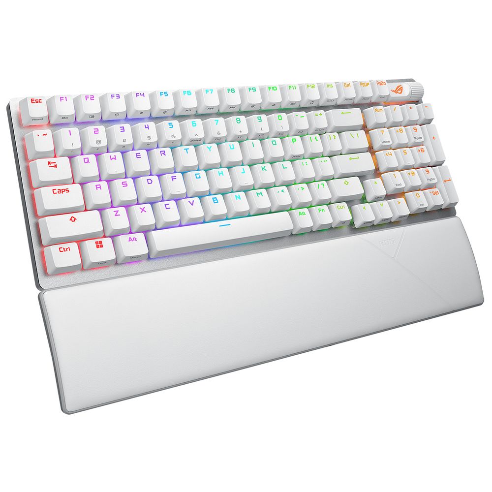 Клавиатура ASUS X901 STRIX SCOPE II 96 WL WHT ROG NX Snow PBT 96% USB 2.4GHz BT — изображение 4