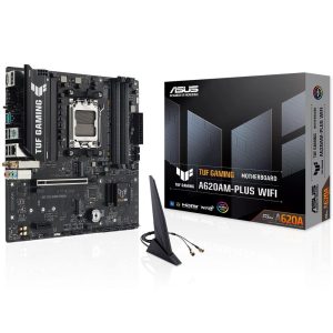 Материнская плата ASUS TUF GAMING A620AM-PLUS WIFI AM5 mATX 4xDDR4 PCIEx16 2xPCIEx1 2xM.2 2xDP HDMI 2.5GLAN WIFI 6