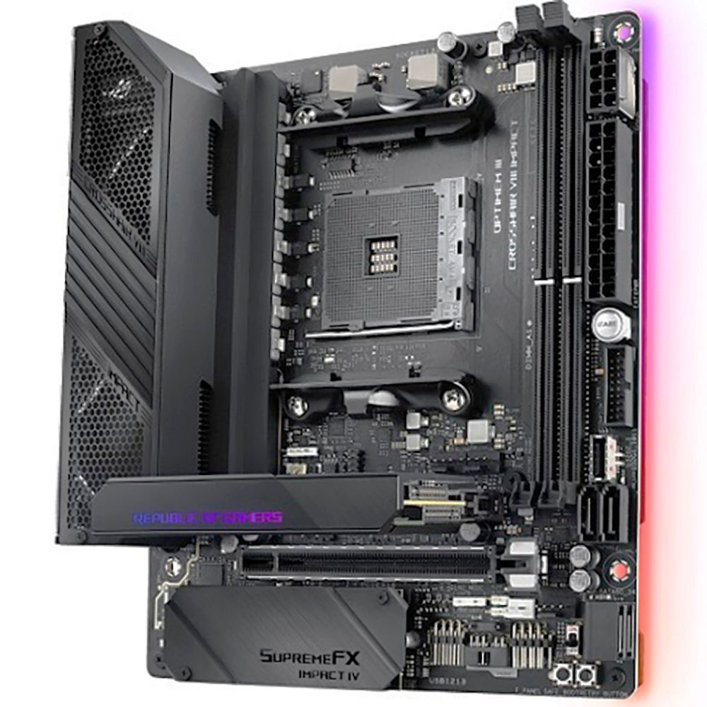 Материнская плата ASUS ROG CROSSHAIR VIII IMPACT X570 AM4 mini-DTX 2xDDR4 PCIEx16 2xM.2 USB-C GLAN Wi-Fi 6 {6} — изображение 4