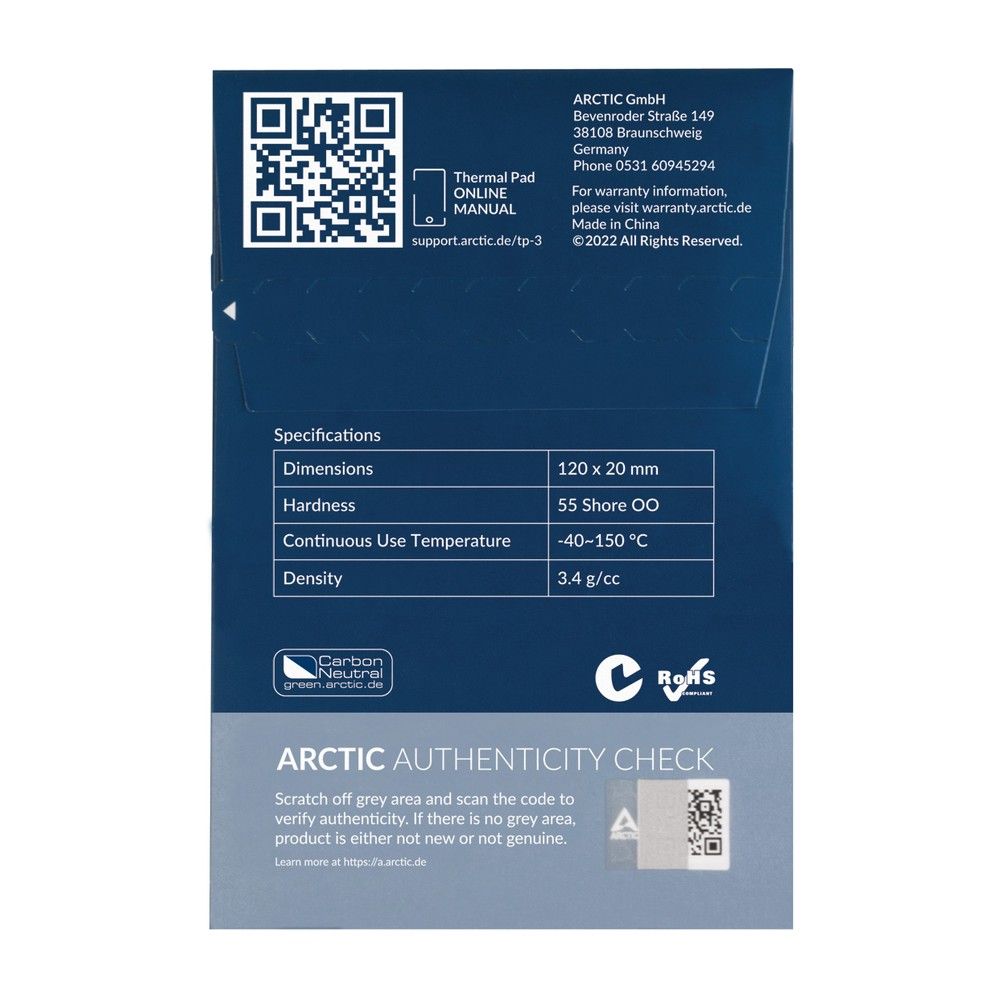 Термопрокладка Arctic Cooling Thermal pad 120x20mm, 1.5mm - 4 Pack TP-3 (ACTPD00057A) — изображение 7