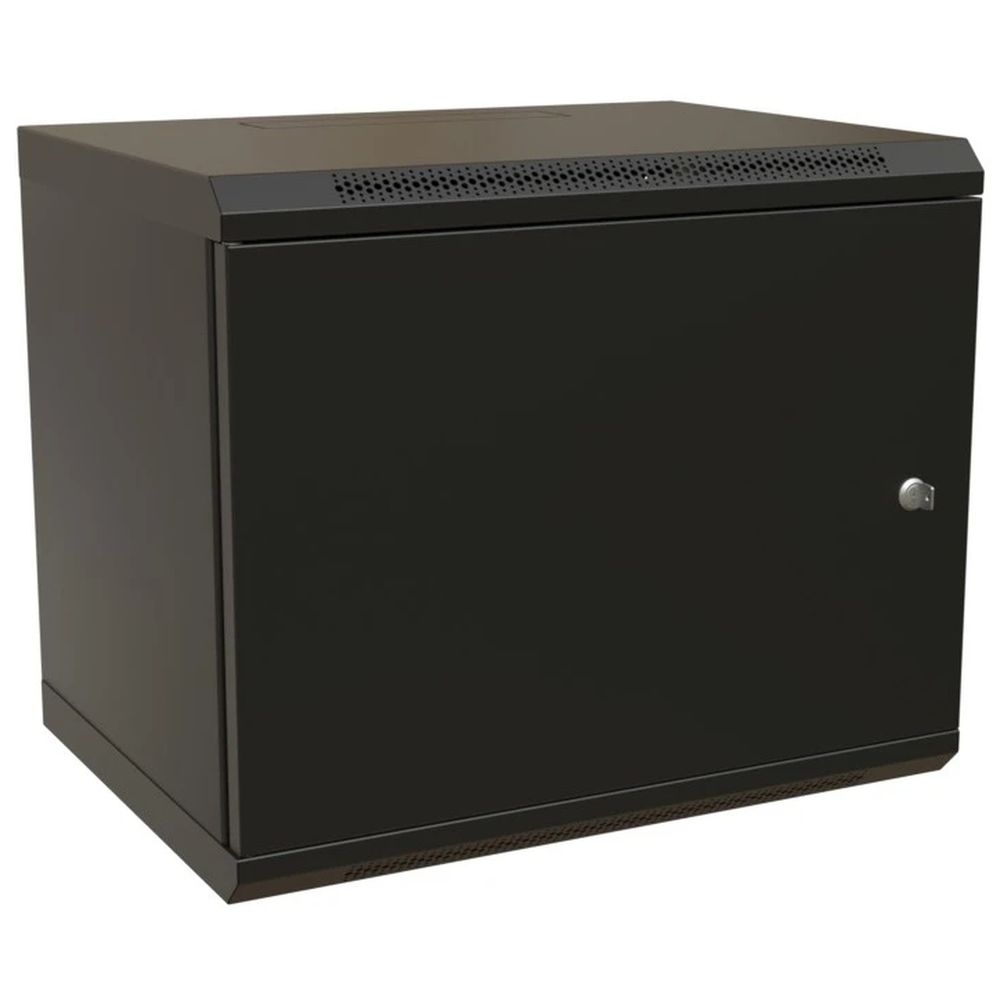 Шкаф Hyperline WRline WR-TW-1545-SR-RAL9004 настенный 19-дюймовый (19"), 15U, 775x600х450мм, цельнометаллическая дверь с замком, цвет черный (RAL9004) (разобранный) — изображение 3