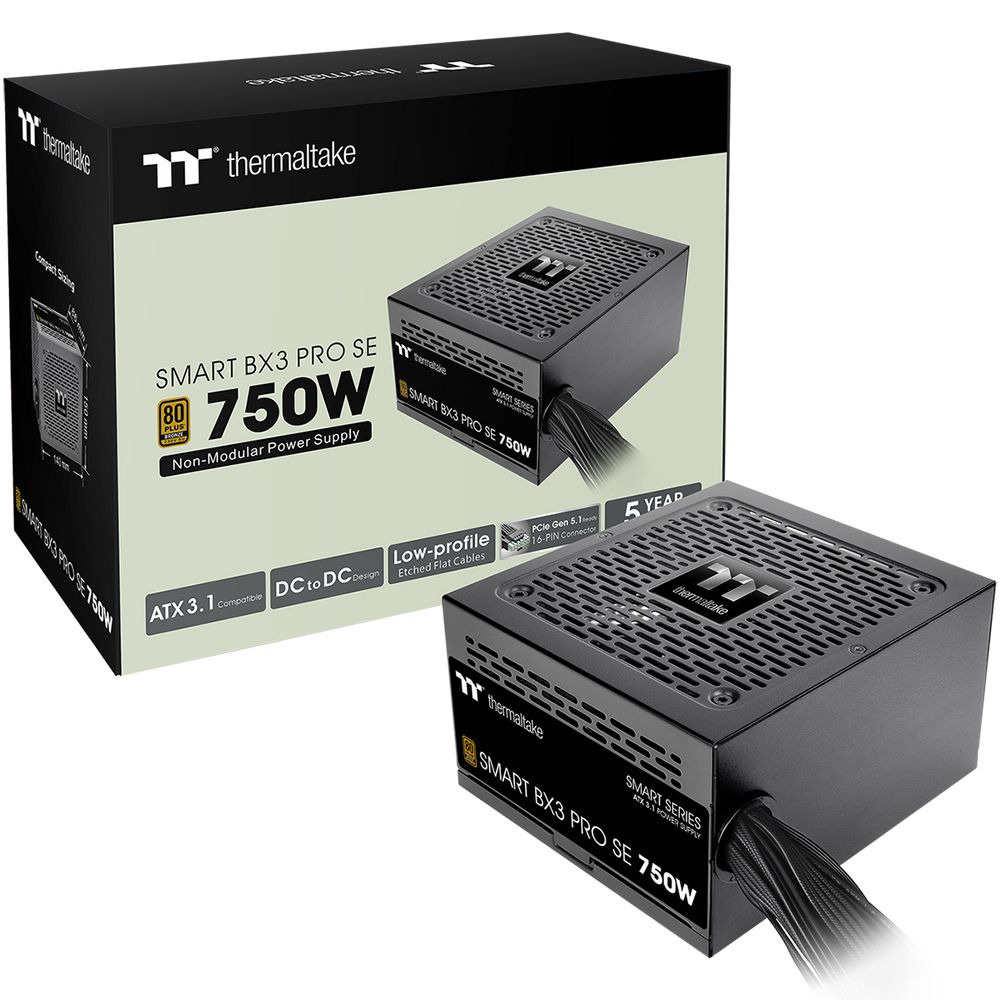 Блок питания Thermaltake Smart BX3 Pro SE/0750W/Non Modular/Non Light/Single Voltage/Analog/80 Plus Bronze/EU/Non JP CAP/Etched Flat Cables/Gen 5 — изображение 3