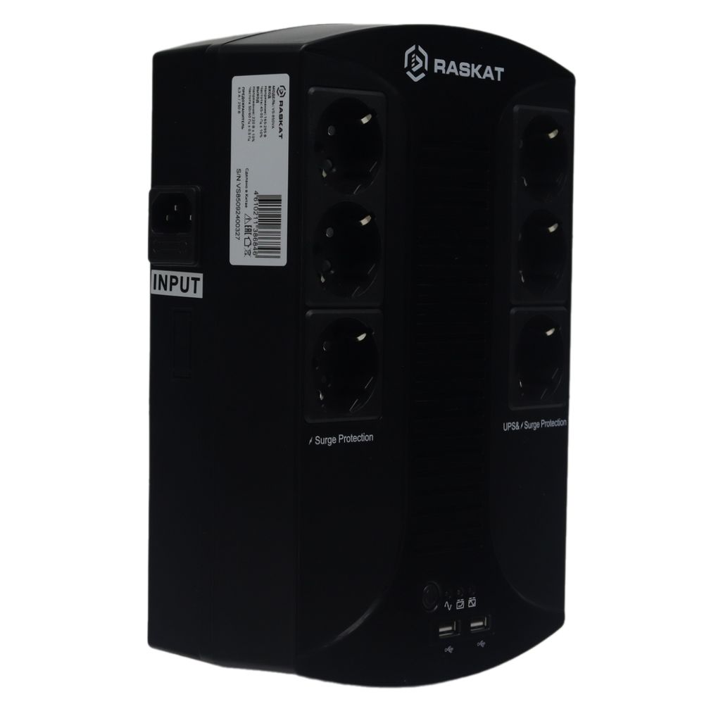 Источник бесперебойного питания ИБП Raskat VS-850VA 850VA, 510Вт, 6хCEE 7 — изображение 6