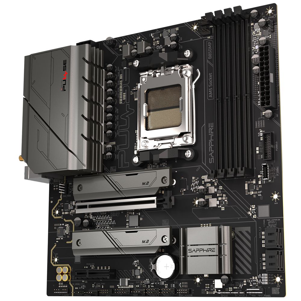 Материнская плата Sapphire B850M PULSE WIFI B850, AM5, 4*DDR5, 1*PCIEx16, 1*PCIEx4, 2*M.2, 2*TypeC, 4*USB3.2Gen1, 10*USB2.0, 4*SATA3.0, 2.5G, DP, HDMI, M-ATX, RTL — изображение 4