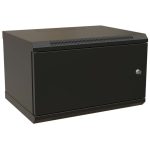 Шкаф Hyperline WRline WR-TW-0666-SR-RAL9004 настенный 19-дюймовый (19"), 6U, 367x600х600мм, цельнометаллическая дверь с замком, цвет черный (RAL9004) (разобранный)