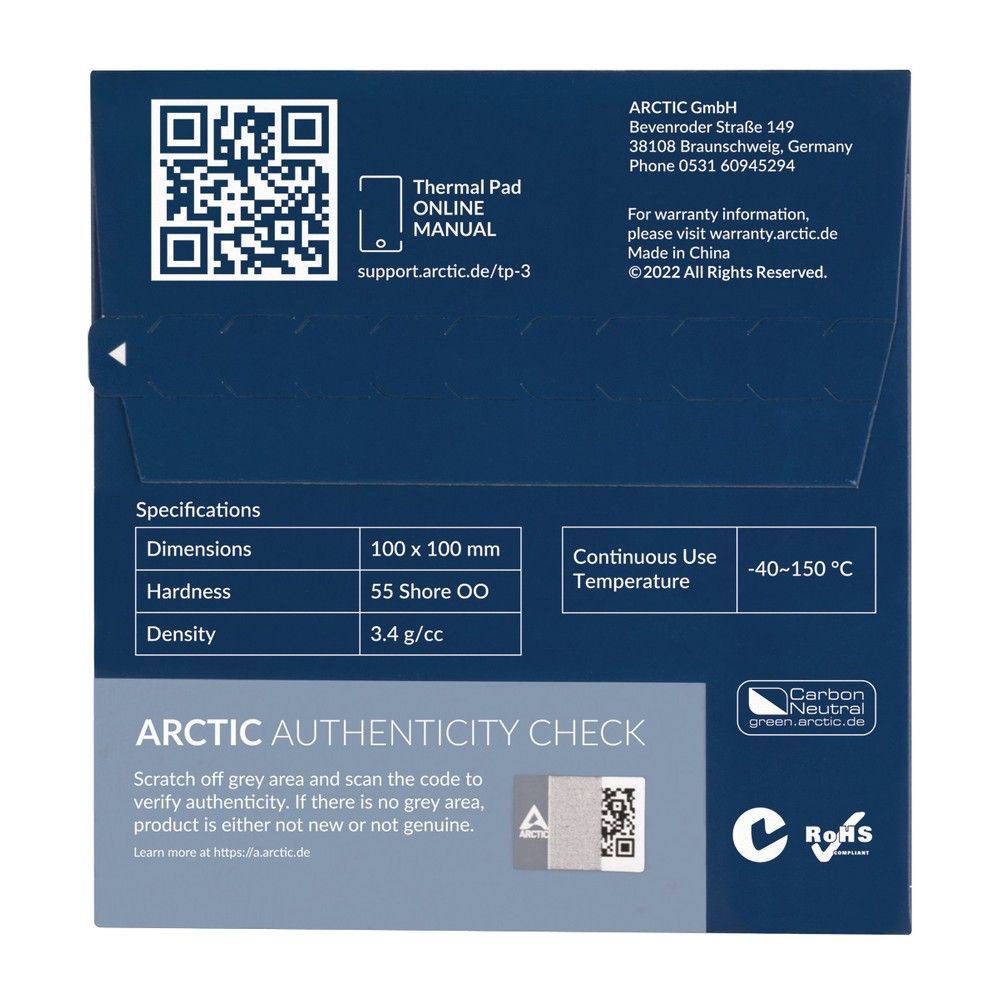 Термопрокладка Arctic Cooling Thermal pad 100x100mm, 1,5mm TP-3 (ACTPD00054A) — изображение 5