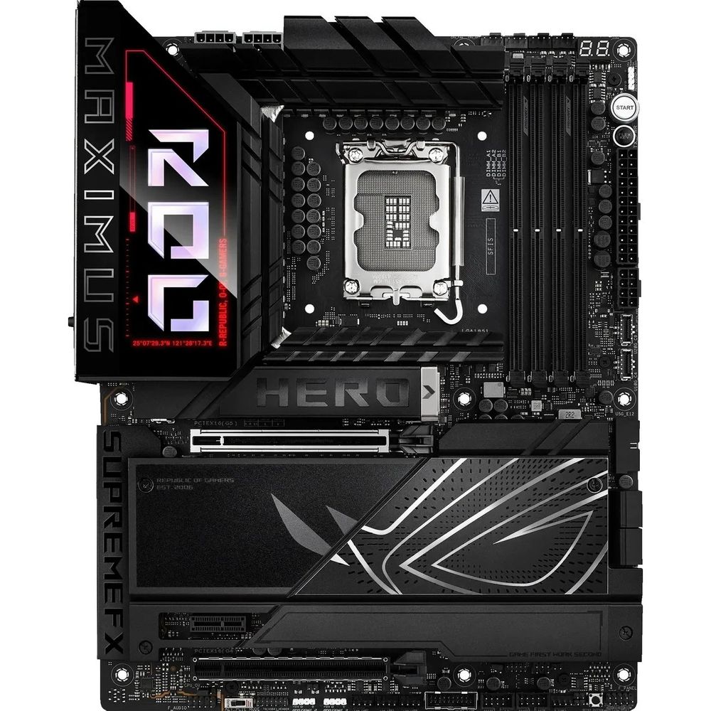 Материнская плата ASUS ROG MAXIMUS Z890 HERO LGA1851 ATX 4xDDR5 2xPCIEx16 PCIEx1 6xM.2 2xThunderbolt USB-C HDMI 2.5GLAN 5GLAN Wi-Fi 7 — изображение 14