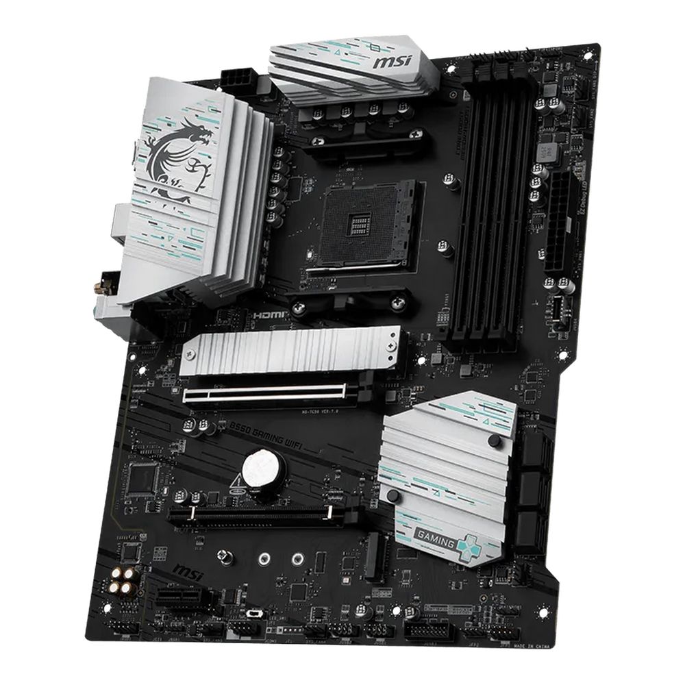 Материнская плата MSI B550 GAMING WIFI B550, AM4, 4*DDR4, 2*PCIEx16, 1*PCIEx1, 2*M.2, 2*TypeC, 1*USB3.2Gen2, 4*USB3.2Gen1, 8*USB2.0, 6*SATA3.0, 1G, DP, HDMI, ATX, RTL — изображение 4