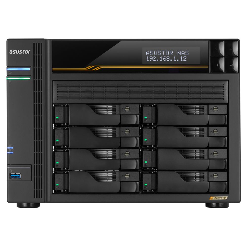 Платформа СХД ASUSTOR AS6808T 8 Bay (Max.20) 4xM.2 2x5GLAN 2x10GLAN 16GB (Max.64GB) DDR5 2xUSB-C 3xUSB — изображение 2