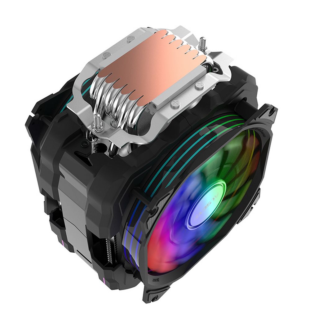 Вентилятор ALSEYE M120D (PLUS) Universal, 200W, Heat pipe 6mm*6, 120mm FAN 700;1900rpm, 73.75CFM, 41.2dBA, 8 LED, LED temperature cover RTL, (874289) — изображение 6