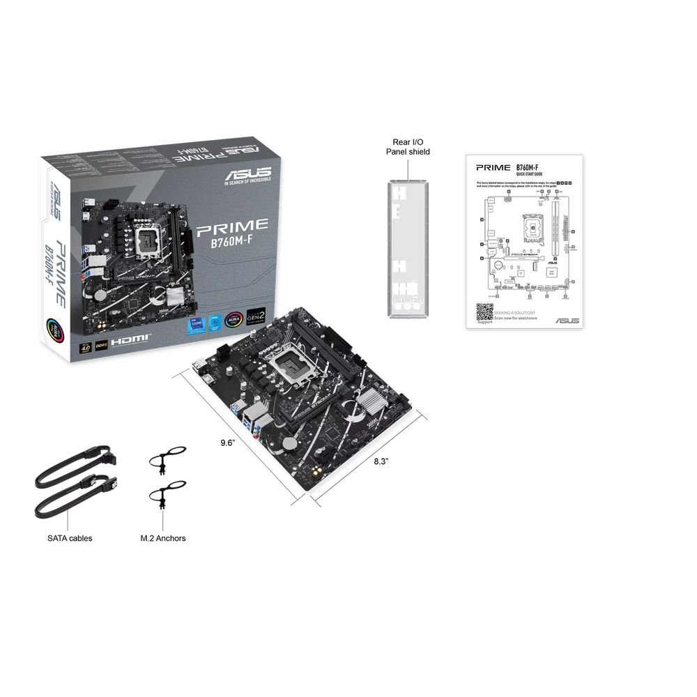 Материнская плата ASUS PRIME B760M-F LGA1700 mATX 2xDDR5 PCIEx16 PCIEx1 2xM.2 HDMI GLAN — изображение 8