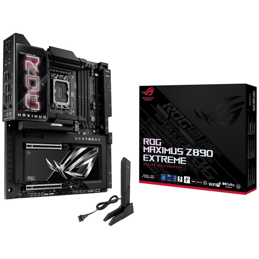 Материнская плата ASUS ROG MAXIMUS Z890 EXTREME LGA1851 E-ATX 4xDDR5 2xPCIEx16 PCIEx4 4xM.2 2xThunderbolt 2xUSB-C HDMI 2.5GLAN 10GLAN Wi-Fi 7 — изображение 3