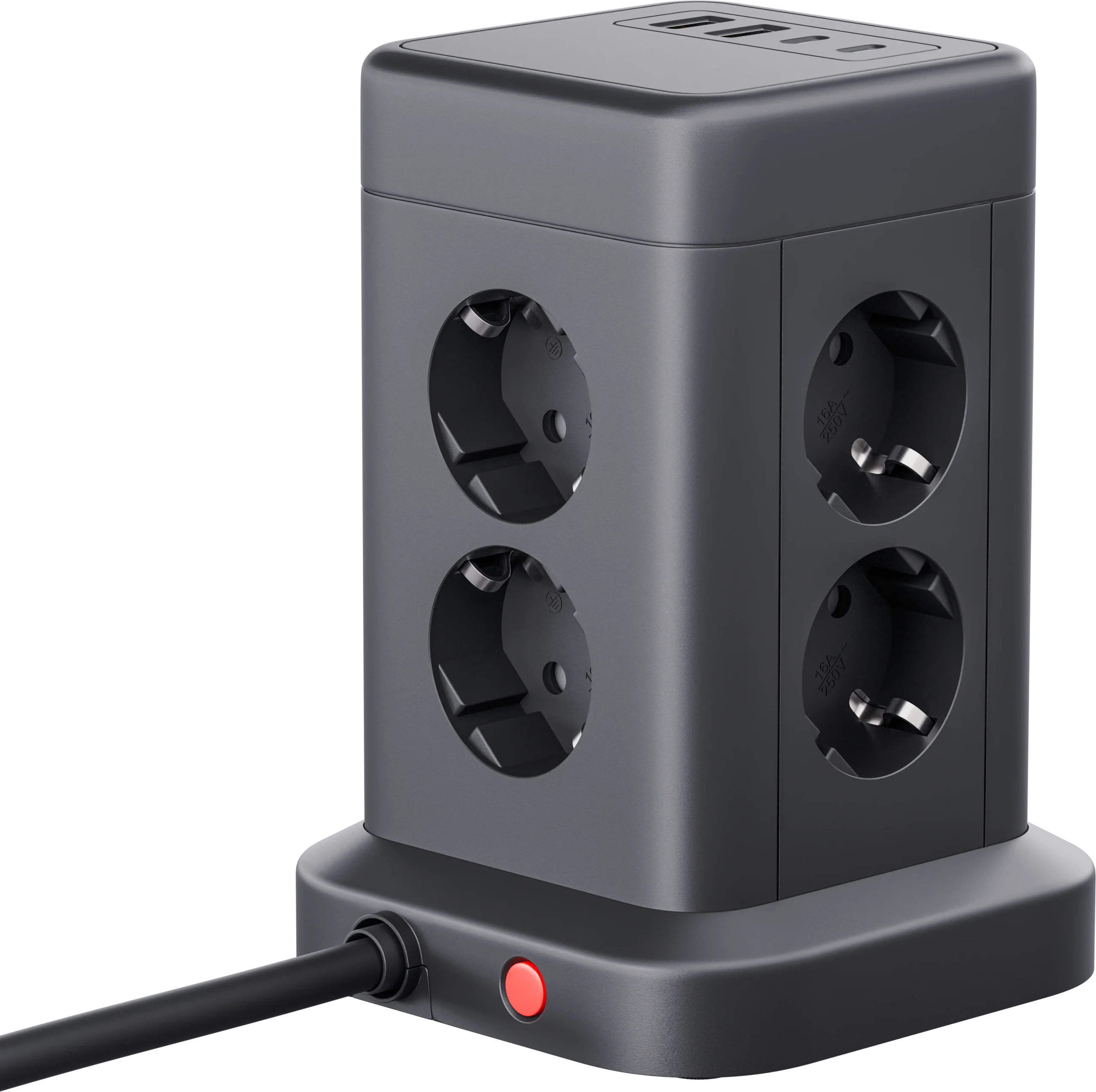 Сетевой фильтр ILS 453 3М 8 розеток 16A 2x(USB-A+USB-C) черный 99631 DEFENDER — изображение 9