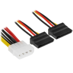 Кабель MOLEX (F)-2SATA (M) 0.2M 00-00027494 GOPOWER