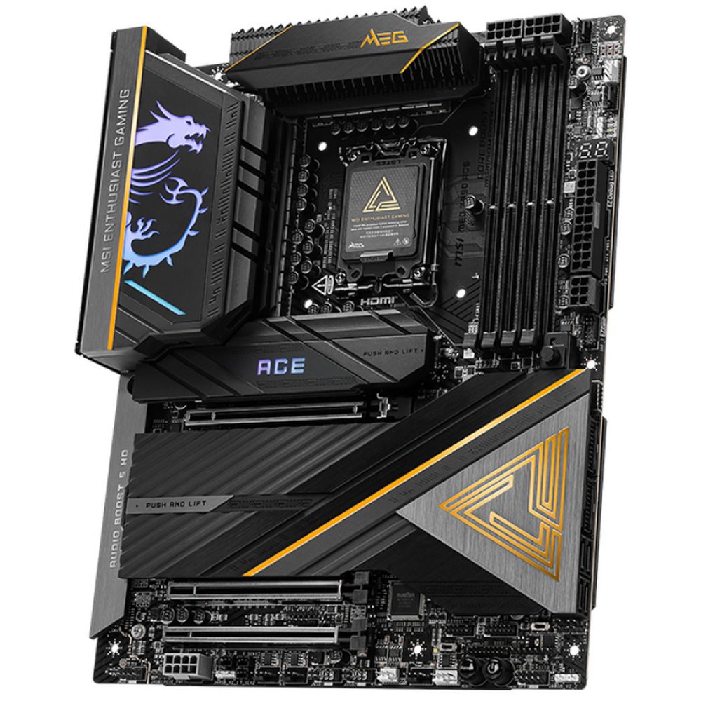 Материнская плата MSI MEG Z890 ACE Z890, LGA1851, 4*DDR5, 3*PCIEx16, 5*M.2, 3*TypeC, 11*USB3.2Gen2, 4*USB3.2Gen1, 4*USB2.0, 4*SATA3.0, 10G, 2*Type-C(DP), HDMI, ATX, RTL — изображение 4