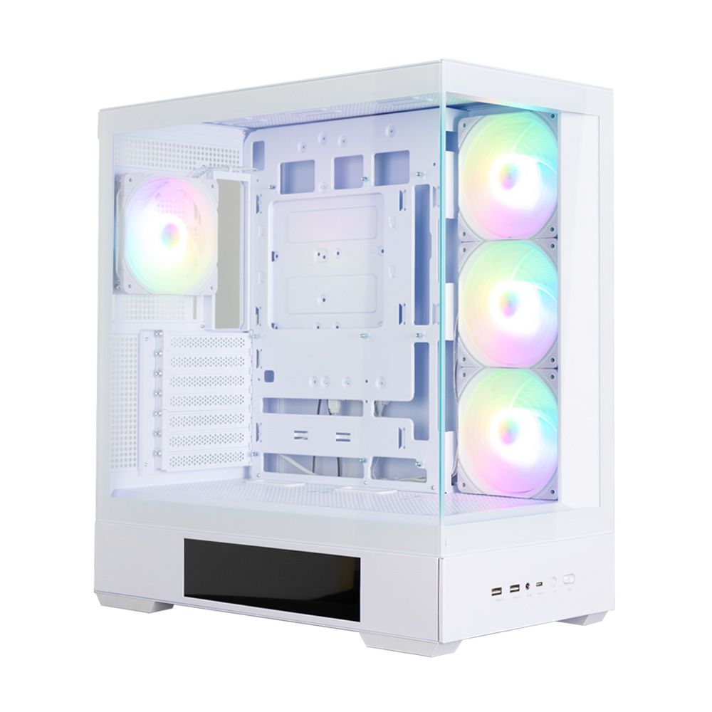 Корпус для ПК Zalman P40 DS White ATX Mid Tower PC Case, 120mm ARGB Fanx4 — изображение 8