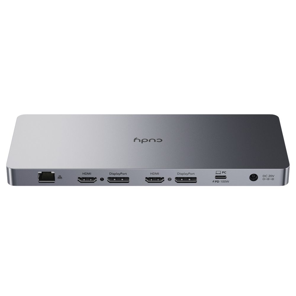 Концентратор CUDY 13-IN-1 10Gbps USB-C Dual 4K Docking Station | 150W PSU Up to One 5K(5120x2880p60) or Two 4K(4096x2160p60) Video output, 2 x Display 1.2a Port, 2 x HDMI 2.0 Port;1 x 10Gbps Upstream USB-C 3.2Gen2 port (PD 100W); 2 x 10Gbps USB-C 3.2Gen2 ports (Up to 15W per port); — изображение 4