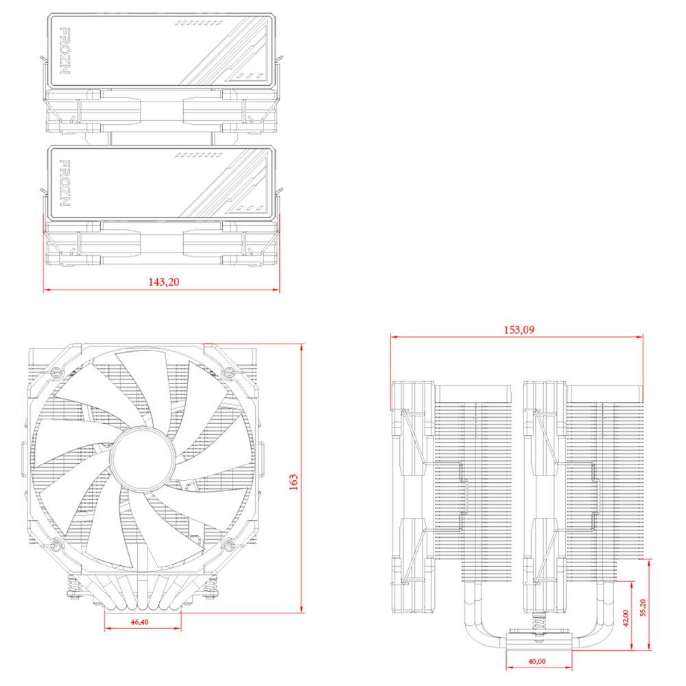 Вентилятор для процессора ID-Cooling Вентилятор Cooler ID-Cooling FROZN A720 BLACK 300W/ Intel 1700, 12*, 115*, AMD AM5, AM4/ Screws — изображение 8