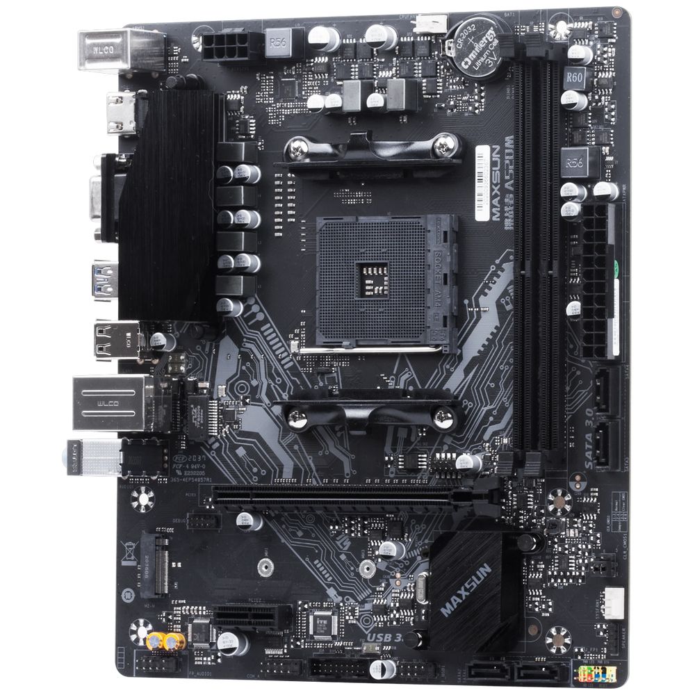 Материнская плата Maxsun MS-Challenger A520M A520, AM4, 2xDDR4, 1*PCIEx16, 1*PCIEx1, 1*M.2, 4*USB3.2Gen1, 6*USB2.0, 3*SATA3.0, 1G, VGA, HDMI, M-ATX, RTL — изображение 3