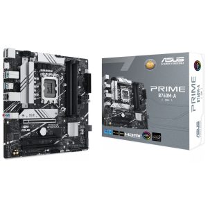 Материнская плата ASUS PRIME B760M-A-CSM B760, LGA1700, 4*DDR5, 3*PCIEx16, 2*M.2, 1*TypeC, 2*USB3.2Gen2, 4*USB3.2Gen1, 9*USB2.0, 4*SATA3.0, 2.5G, DP, 2xHDMI, M-ATX, RTL
