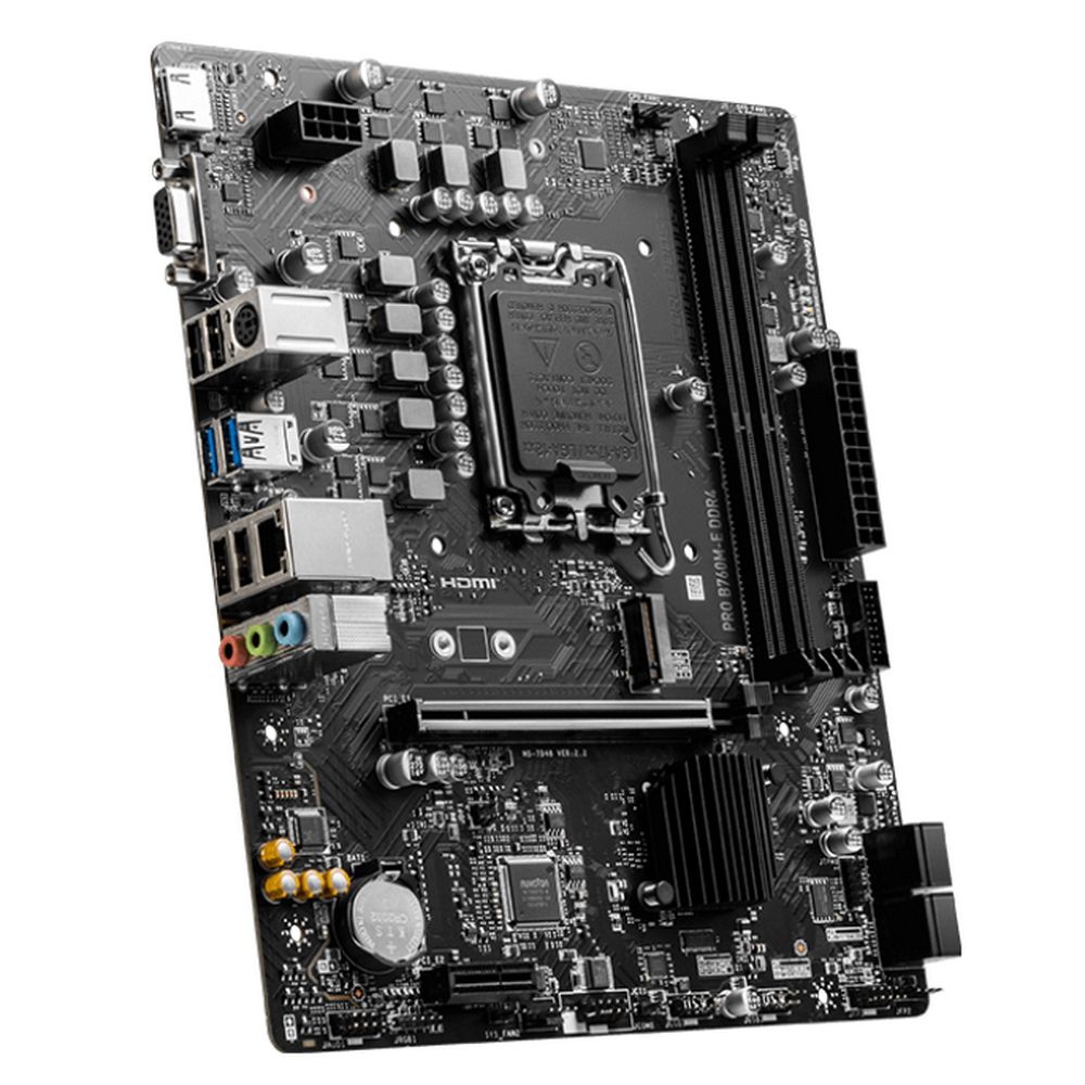 Материнская плата MSI PRO B760M-E DDR4 B760, LGA1700, 2*DDR4, 1*PCIEx16, 1*PCIEx1, 1*M.2, 4*USB3.2Gen1, 8*USB2.0, 4*SATA3.0, 1G, VGA, HDMI, M-ATX, RTL — изображение 4
