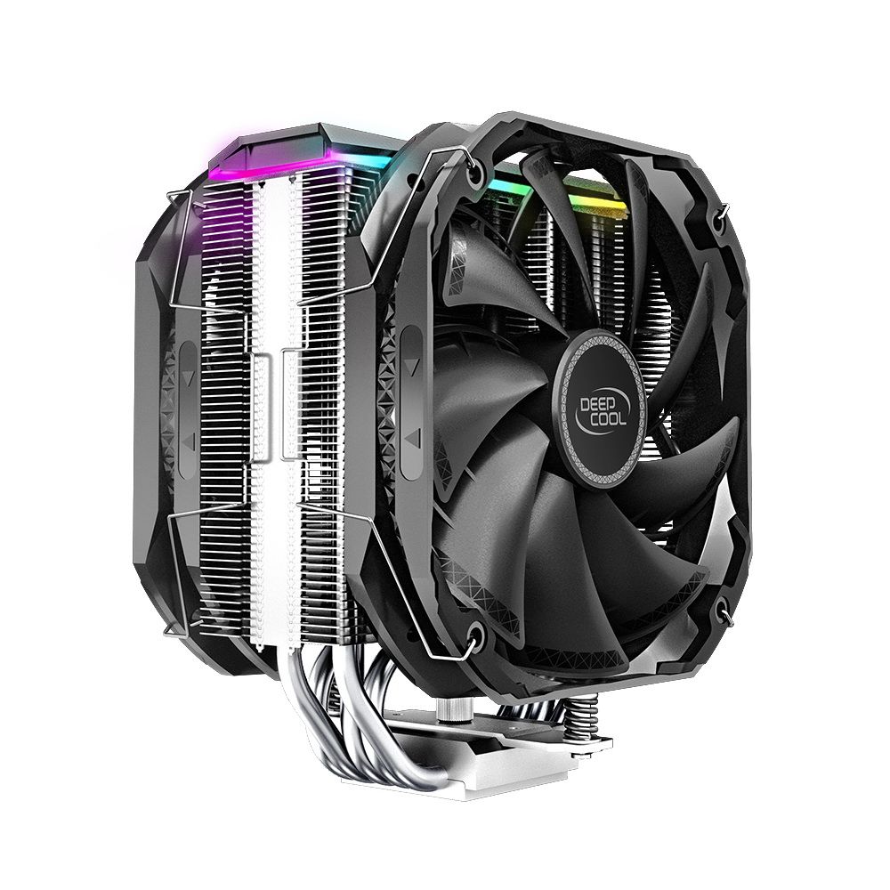 Вентилятор Deepcool AS500 PLUS RTL {6} (727071) (Height 164mm, 6mm x 5pcs, Fan 140mm*2, 500;1200RPM ±10%, < 29.2 dB(A), 4-pin PWM, TDP 220W, Screw, Socket AMD AM4, Intel LGA 2066/2011-v3/2011/1700/1200/115x) {8} — изображение 3