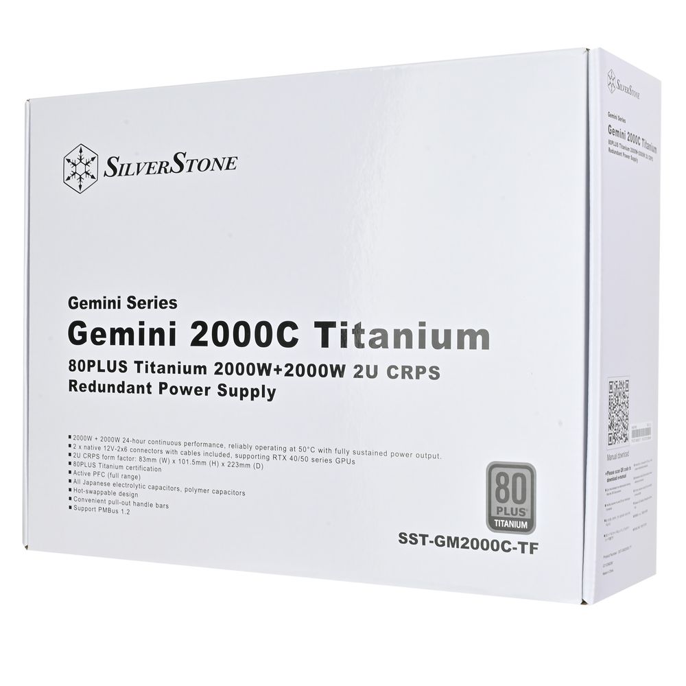 Блок питания серверный Silverstone SST-GM2000C-TF 2U CRPS Titanium 2000W+2000W, HS, PMBus 1.2, 82мм (Ш) x 101.5мм (В) x 210мм (Г), — изображение 9