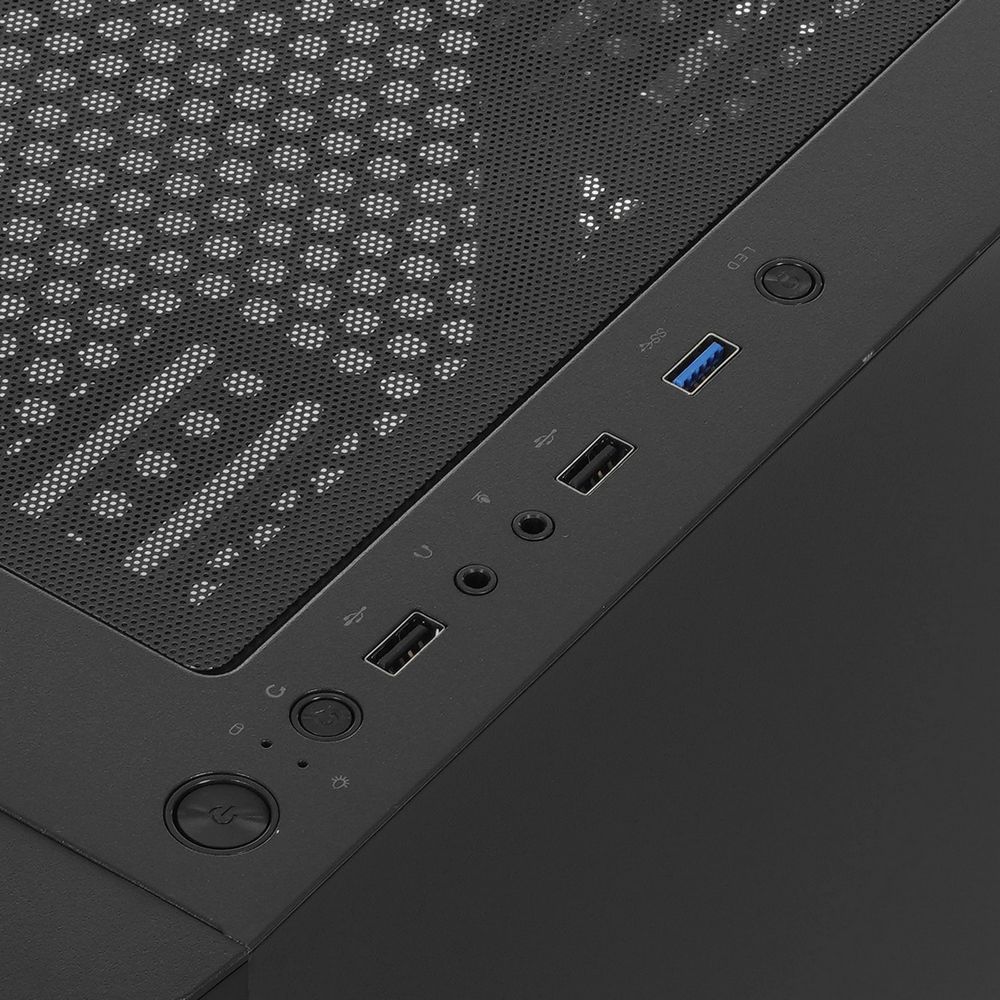 Корпус SOEYI «AX1-B10 SOEYI ATX case with black coating front panel with flat small mesh, without» — изображение 12