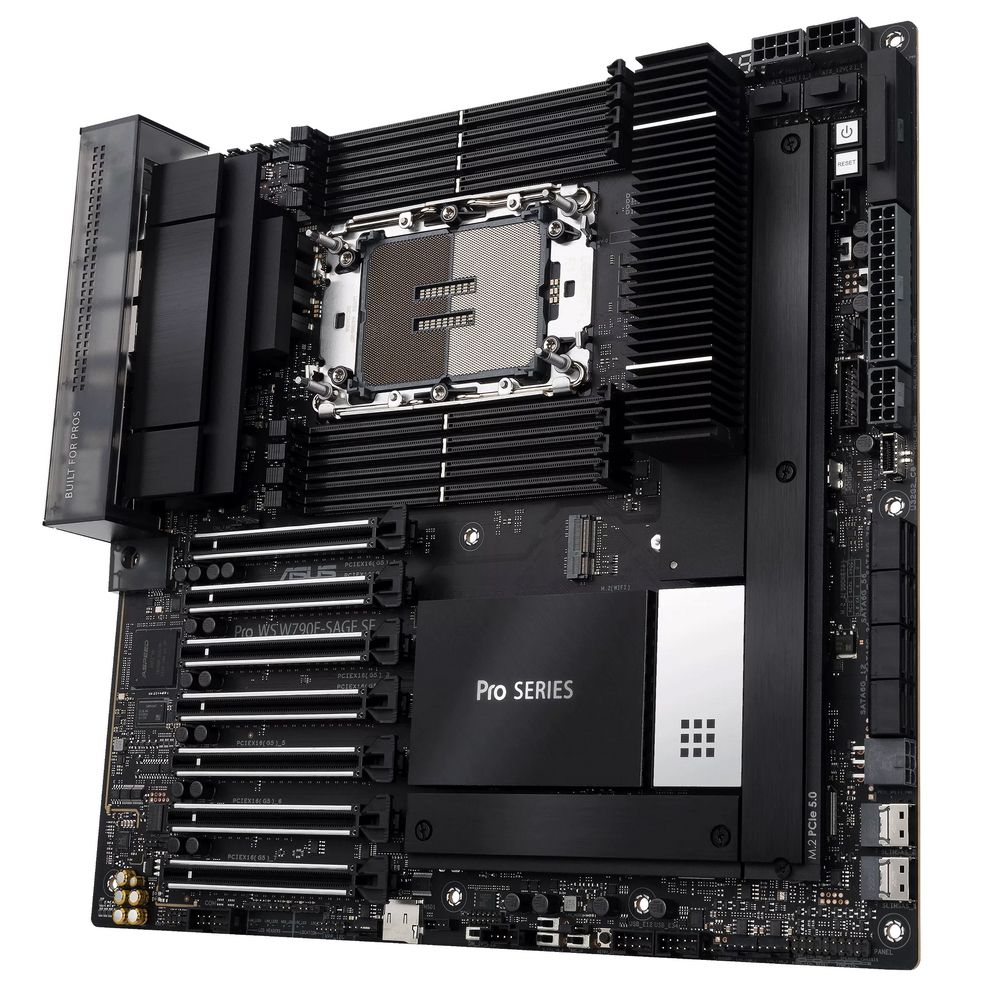 Материнская плата ASUS PRO WS W790E-SAGE SE LGA4677 EEB 8xDDR5 7xPCIEx16 3xM.2 2xUSB-C VGA GLAN 10GLAN — изображение 4