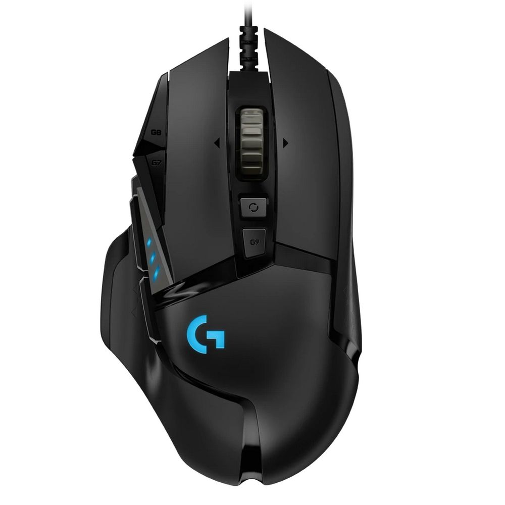 Мышь игровая Logitech Bad Pack G502 Hero16K черная, оптическая (Hero25K) , 100-25600dpi, 1мс, USB 2.1м, 11 кнопок (2 механика), RGB подсветка, утяжелители, под правую руку — изображение 2