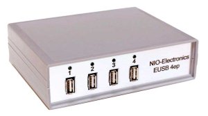 Концентратор сетевой USB, 4*USB 2.0, 1*10/100/1000 Base-T, пластиковый корпус