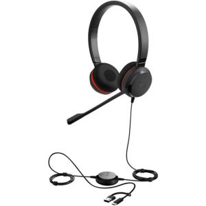 Проводная гарнитура Jabra Evolve 20 SE, Stereo MS, USB C/A adapter, Leather (PN:4999-823-369)