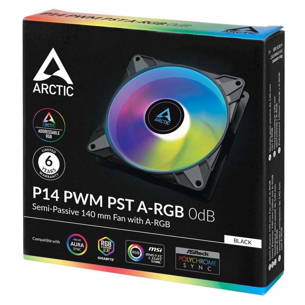 Вентилятор Arctic Cooling ARCTIC P14 PWM PST A-RGB 0dB (Black) - retail (ACFAN00239A) — изображение 6