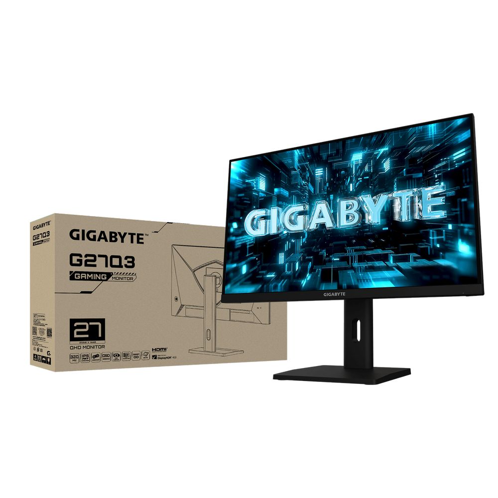 Монитор 27" Gigabyte G27Q3 EK Black 27" IPS, 2560 x 1440, 320Hz, 10bit (1.07B), 1ms, 350cd/m, 1300:1, 2xHDMI-2.0, DP-1.4, 1xUSB2.0, Pivot) — изображение 8