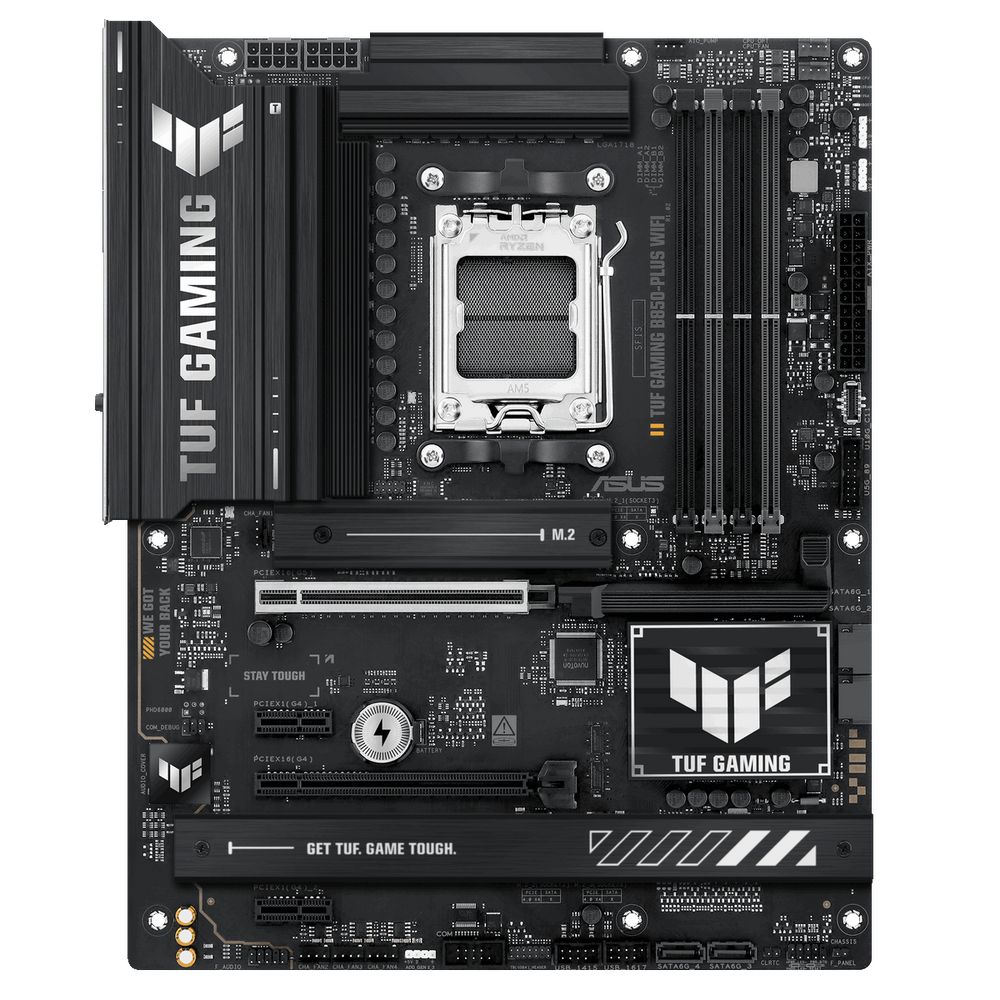 Материнская плата ASUS TUF GAMING B850-PLUS WIFI AM5 ATX 4xDDR5 2xPCIEx16 2xPCIEx1 3xM.2 USB-C DP HDMI 2.5GLAN Wi-Fi 7 — изображение 2