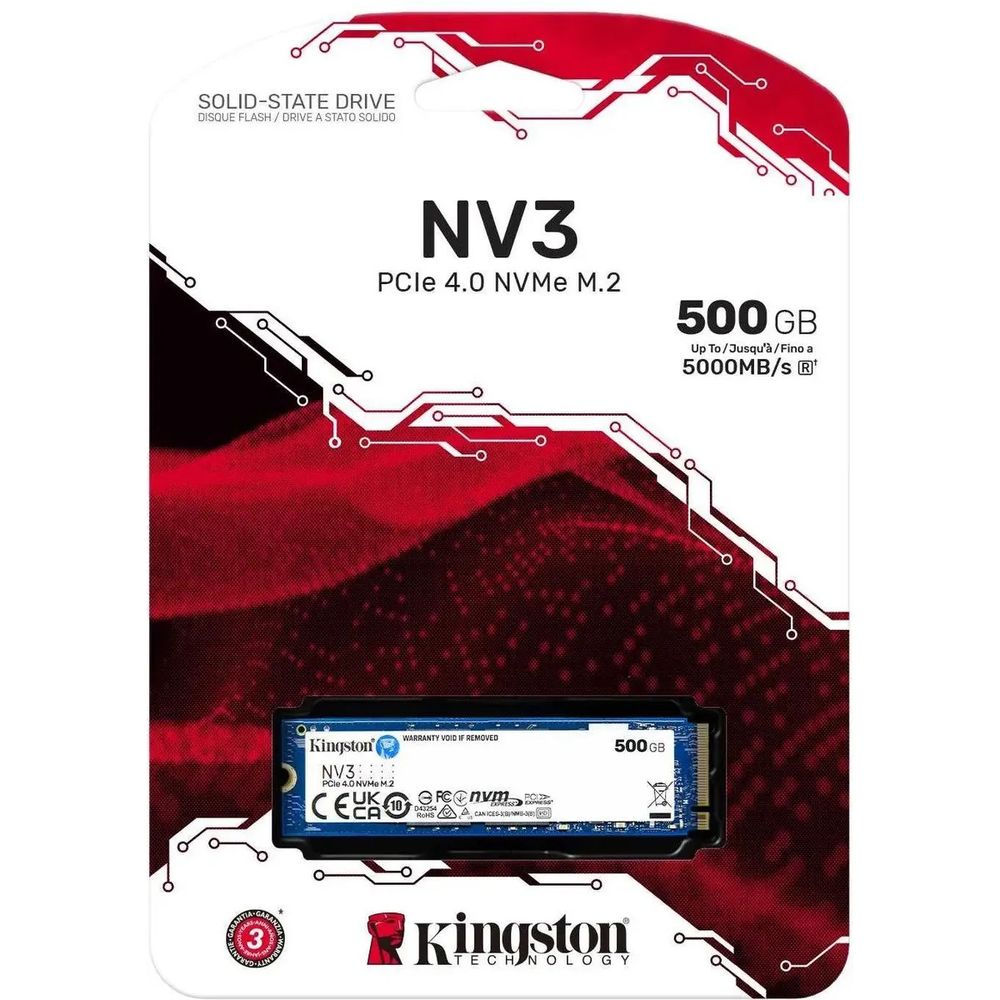 Твердотельный накопитель SSD Kingston SSD Kingston PCIe 4.0 x4 500GB SNV3S/500G NV3 M.2 2280 — изображение 3
